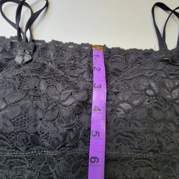 Black Lace Long Camisole Lace Tank Top Stretchy Long Camisole - Size L- NEW - Picture 8 of 15